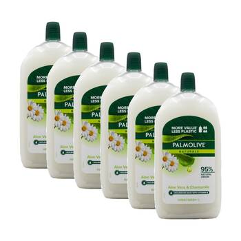 6PK Palmolive Antibacterial Hand Wash Refill Bottle 1L Aloe Vera & Chamomile