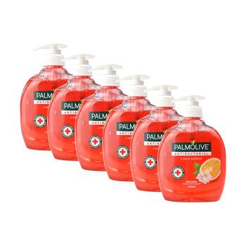 6PK Palmolive 2H Antibacterial Liquid Hand Wash Pump Bottle 250ml Orange