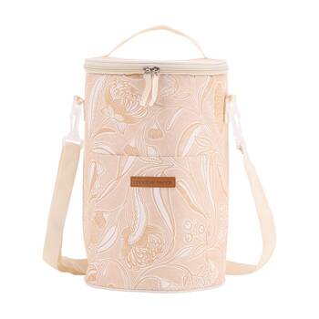 Annabel Trends Tall Picnic Cooler Bag Barrel Trailing Natives Tan 33x20cm