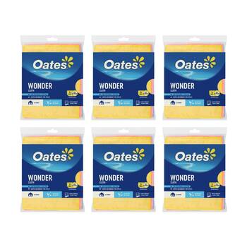 6x3pc Oates Wonder Cloth Natural Fibre Super Absorbent Multi-Purpose