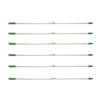 6PK Oates Value Handle Powder Coated Aluminium Shaft Green 1.4mx25mm