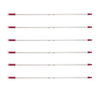 6PK Oates Value Handle Powder Coated Aluminium Shaft Red 1.4mx25mm