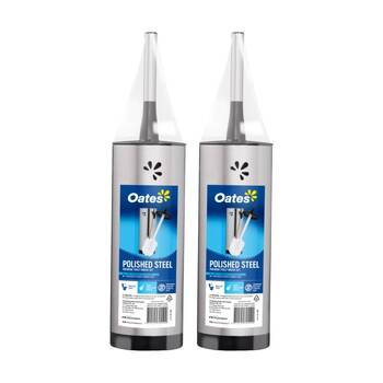 2PK Oates Polished Steel Premium Toilet Brush Set Fingerprint Resistant