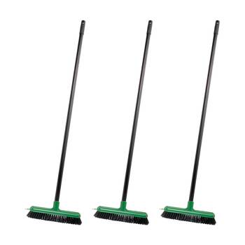 3PK Oates Compact Deck Scrub System Durable Bristles Powder Coated Handle