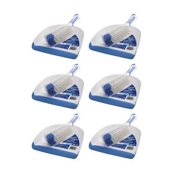 6PK Oates Superior Grip Dustpan Set Electrostatic Rubber Edge Handle
