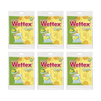 6x3pc Vileda Wettex Classic Sponge Cloth Biodegradable Absorbent Cloths
