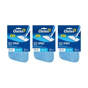 3PK Oates Ezy Spray Mop Refill Microfibre Pad Streakless Cleaning