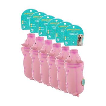 6PK Paws And Claws Squeaky Pig Rubber Latex Pet Dog Toy Durable 22cm