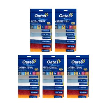 5x6pc Oates Antibacterial Microfibre Cloth Set Colour Coded Hygienic