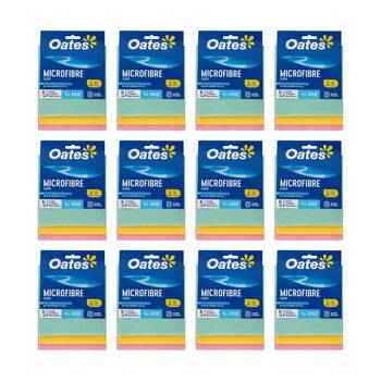12x3pc Oates Microfibre Cloth Multi-Purpose Cleaning Cloths For Home Use