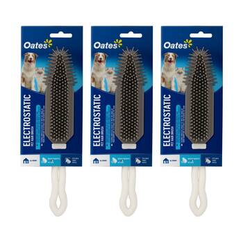 3PK Oates Electrostatic Pet Hair Brush Medium Rubber Bristles Reusable