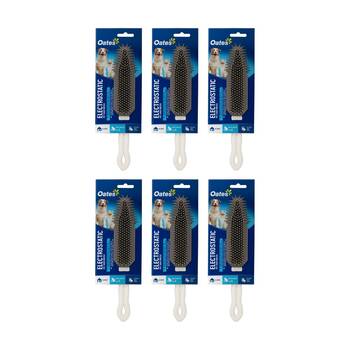 6PK Oates Electrostatic Pet Hair Brush Medium Rubber Bristles Reusable