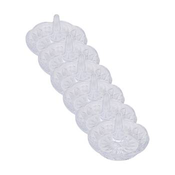 6PK Annabel Trends Glass Jewellery/Ring Luxe Round Holder Organiser Clear