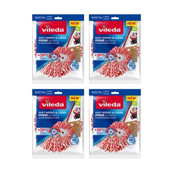 4PK Vileda Easy Wring & Clean Spin Mop 3in1 Refill Microfibre Absorb