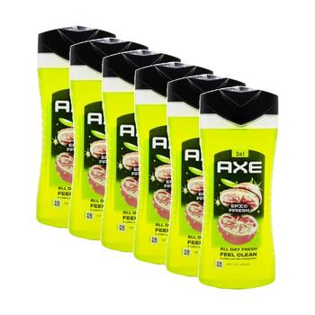 6PK Axe 3 In 1 Wash Body Face Hair Epic Fresh Citrus Fragrance 400mL