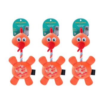 3x Paws And Claws Plush Farm Animals Dog Pet Toy 31-35cm W/ Squeaker Assorted