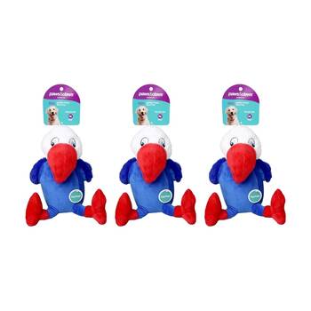 3x Paws And Claws Super Soft Jumbo Bird Plush Dog Pet Toy W/ Squeaker 30x22cm