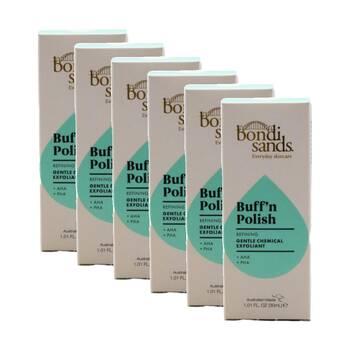 6PK Bondi Sands Gentle Chemical Exfoliant Buff N Shine AHA PHA Refining 30mL