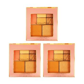 3PK Revolution Pro Iconic Eye & Cheek Makeup Palette Light/Medium 2.8g