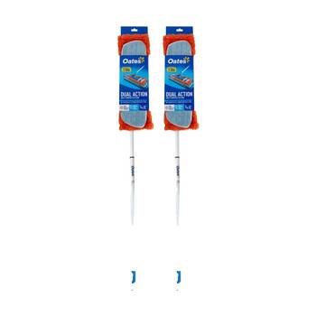 2PK Oates Dual Action Multi-Purpose Flat Mop Extendable Handle Swivel Head