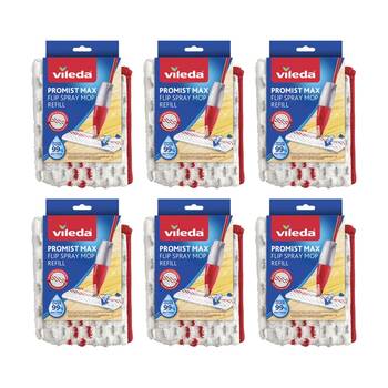 6PK Vileda ProMist Max Spray Mop Refill Double-Sided Reusable Pad