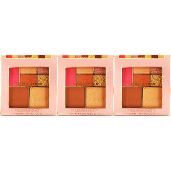 3PK Revolution Pro Iconic Eye & Cheek Makeup Palette Medium/Deep 2.8g
