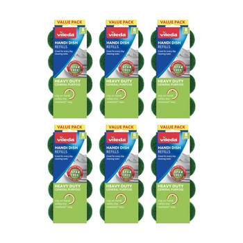 6x8pc Vileda Handi Dish Heavy Duty Refills Value Pack Durable Sponges