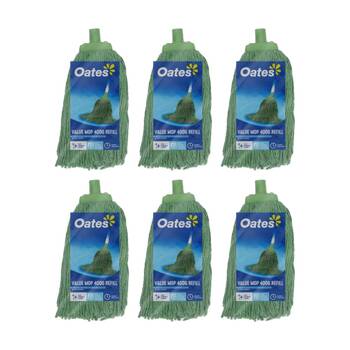 6PK Oates Value Mop Refill Absorbent Practical Cleaning Green 400g