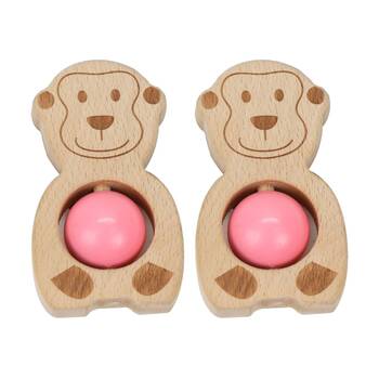2PK Beleduc Grasping Toy Mosi Monkey Natural Wood Baby All Ages
