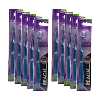 10PK Reach Ultimate Care Toothbrush W/ Multi-Level Bristles Med Asstd Colours