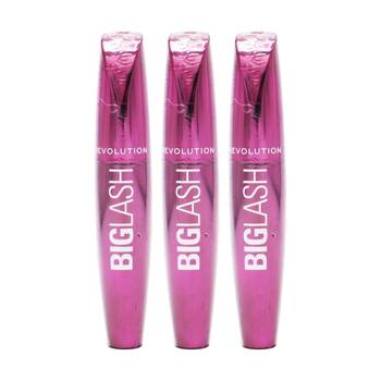 3PK Revolution Big Lash Mascara Burgundy Volumising Lengthening Eye Makeup 8ml