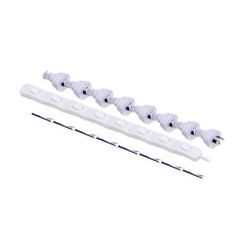 8PK Doss Inline Switch Power Lead White 2.3M 2 Core Cable Cord Australian