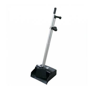 Edco Contractor Lobby Large Pan & Brush Set Indoor Outdoor Black