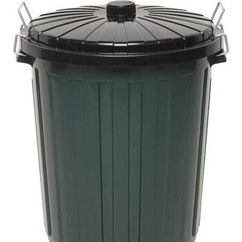 Edco Easy Lock Metal Handles Plastic Garbage Bin With Lid 73L Green