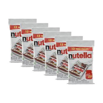 6x 12pc Nutella Ferrero Chocolate Spread Portion On The Go Pack 15g