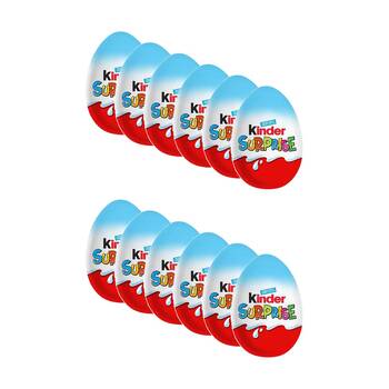 12PK Fererro Kinder Surprise Chocolate Egg Blue Confectionary 20g