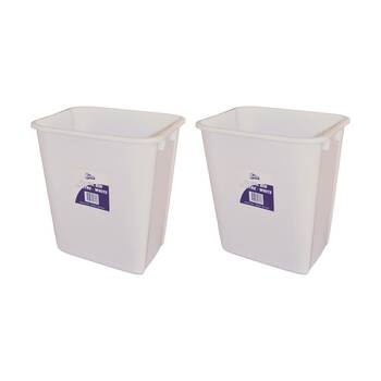 2PK Edco Easy Clean Durable Plastic Bin For All Applications 20L White