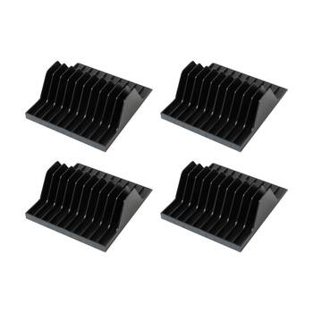 4PK Fischer Plastic Single CD Case Flip Tray Holds 10 Cases CD Box Holder