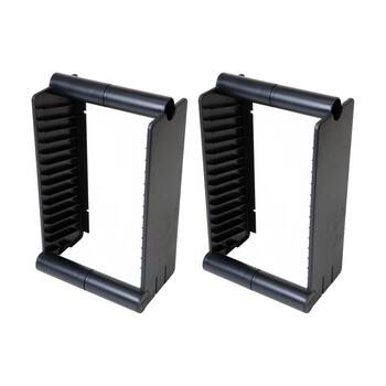 2PK Fischer Plastic 15 Unit Dvd Rack / Stand DVD Storage Wall Mount