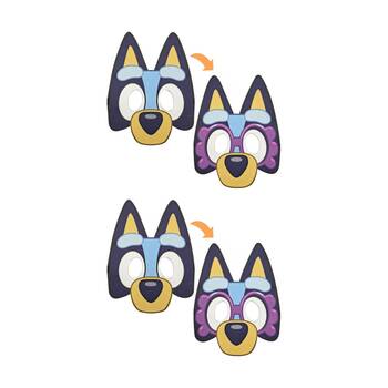 2x Rubies Bluey To Granny Janet Reversible Mask Costume Dress Up Party Accessory