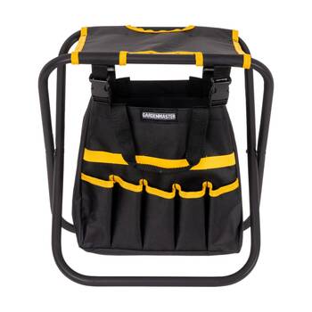 Gardenmaster Foldable Seat W/ Storage & 7 Pockets 48x20x5cm Black/Yellow