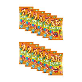 12PK Wizz Fizz Sour Pops 120g Fruit Flavour Lollies/Gummies