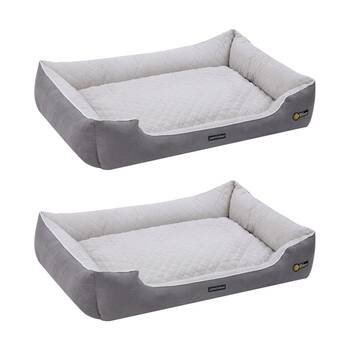 2x Paws And Claws Self Warming Walled Dog Pet Bed Grey 110x80x26cm X-Large