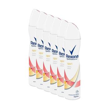 6PK Rexona Women's Antiperspirant Deodorant Aerosol 250mL Sport