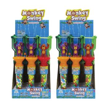 24PK Kidsmania Monkey Swing Sweets/Candy Tube Kids Toy 13g Assorted