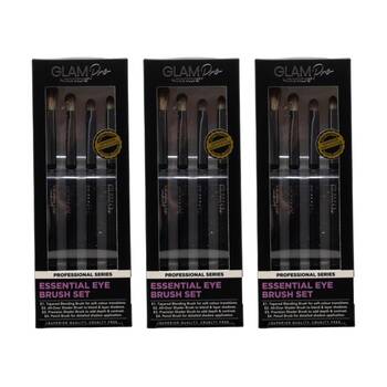 3x 4pc Manicare Essential Eye Brush Set Glam Pro Professional Series