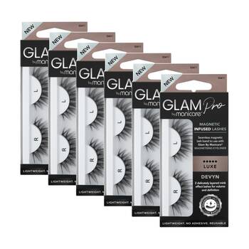 6PK Manicare Glam 2 Magnetic Infused Lashes W/ Lash Band Luxe Devyn
