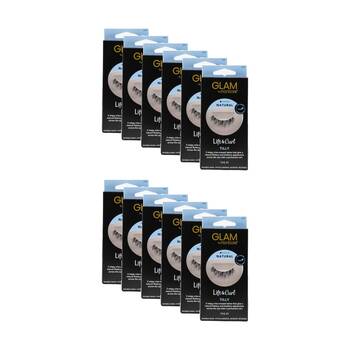 12PK Manicare Glam Lift & Curl 2 Wispy Lashes W/ Comfort Band 1ml Natural Tilly