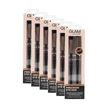 6x 2pc Manicare Precision Eye Duo Brush Make Up Set Glam Lux Collection
