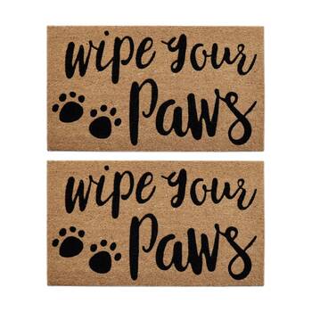 2PK Solemate Wipe Your Paws Coir Back Indoor/Outdoor Floor & Door Mat 45x75cm